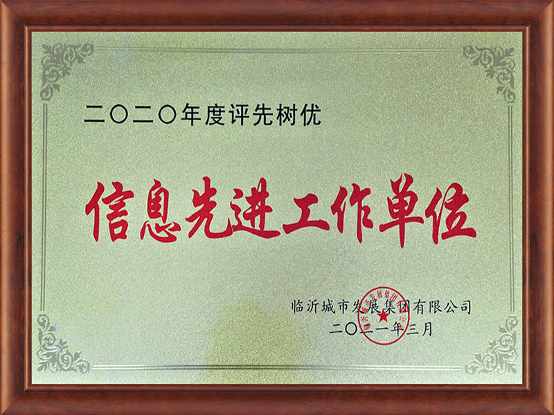 2020年度評先樹優信息先進工(gōng)作(zuò)單位